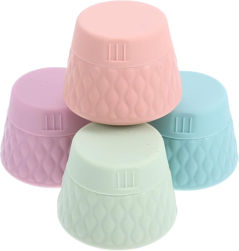 4Pcs Silicone Travel Cream Jars Refillable Cosmetic Bottles with Lids Portable Lotion Containers - Image 1